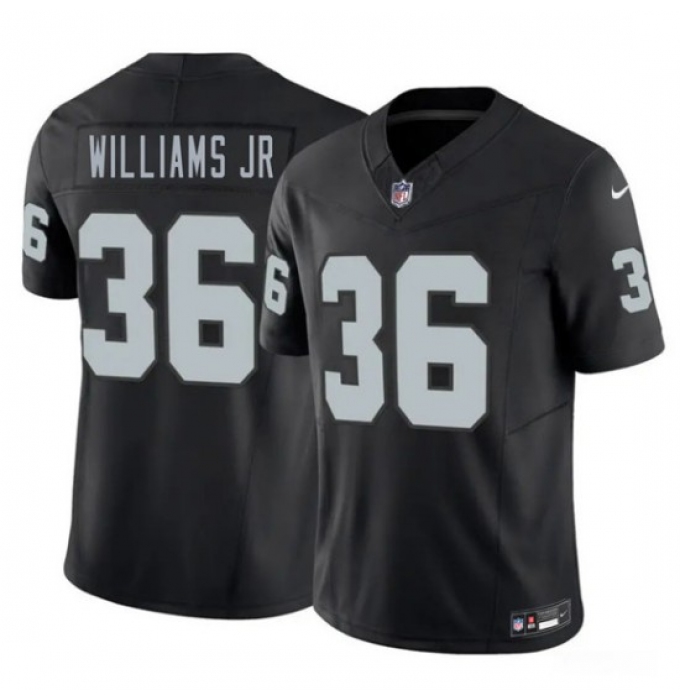 Men's Las Vegas Raiders #36 E.J. Williams Jr Black 2026 Draft F.U.S.E. Vapor Untouchable Limited Football Stitched Jersey