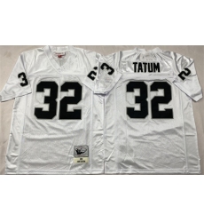 Men's Las Vegas Raiders #32 Jack Tatum White Throwback Stitched Football Jersey