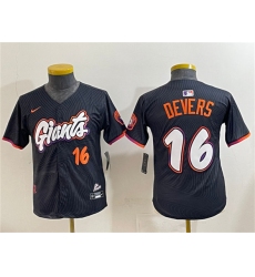Youth San Francisco Giants #16 Rafael Devers Anthracite 2025 City Connect Limited Stitched Baseball Jersey