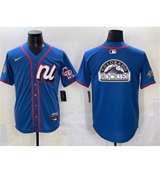 Men's National League Colorado Rockies Team Big Logo Blue 2025 All-Star Edition Limited Stitched Baseball Jersey