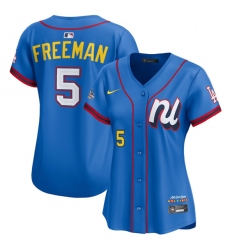 Women's National League #5 Freddie Freeman Blue 2025 All-Star Edition Limited Stitched Baseball Jersey(Run Small)