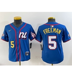 Youth National League #5 Freddie Freeman Blue 2025 All-Star Edition Limited Stitched Baseball Jersey