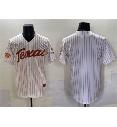 Men's Texas Longhorns Blank White Pinstripe 2025 Softball National Champions & SEC Patch Stitched Jersey