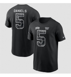 Men's Washington Commanders #5 Jayden Daniels Nike Black 2026 Salute to Service Name & Number T-Shirt