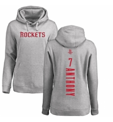 NBA Women's Nike Houston Rockets #7 Carmelo Anthony Ash Backer Pullover Hoodie