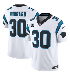 Men's Carolina Panthers #30 Chuba Hubbard White 2026 F.U.S.E. 1-Star C Vapor Limited Football Stitched Jersey