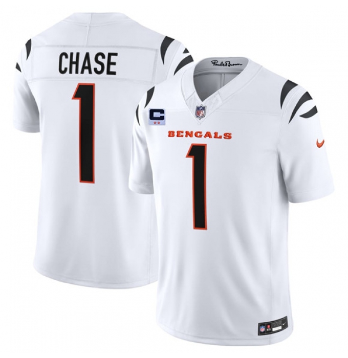 Men's Cincinnati Bengals #1 Ja'Marr Chase White 2026 F.U.S.E. 2-Star C Vapor Untouchable Limited Football Stitched Jersey