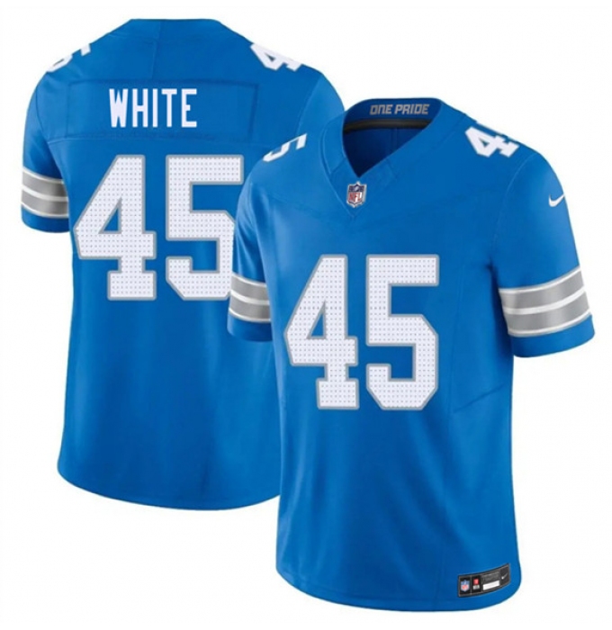 Men's Detroit Lions #45 Devin White Blue 2026 F.U.S.E. Vapor Limited Football Stitched Jersey