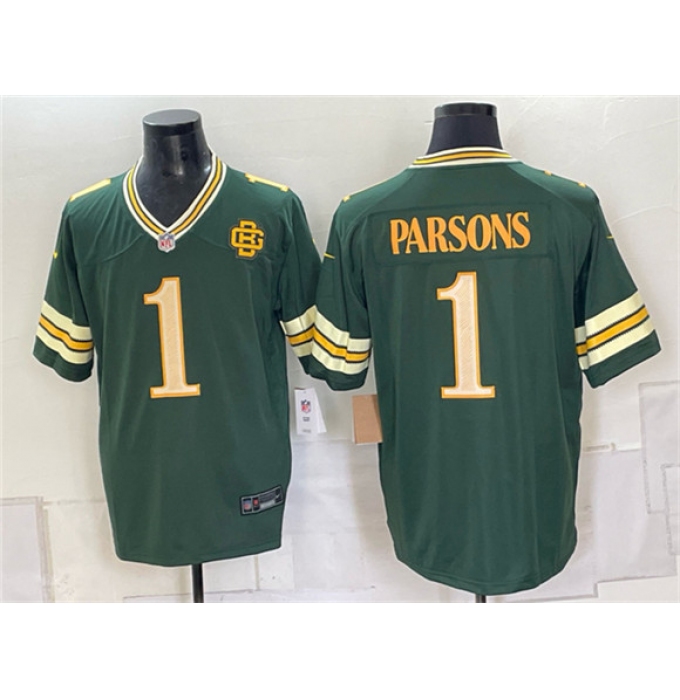 Men's Green Bay Packers #1 Micah Parsons Dark Green 2026 Rivalries Collection Limited Football Stitched Game Jersey