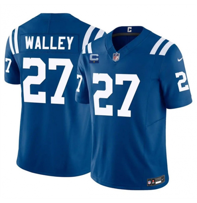 Men's Indianapolis Colts #27 Justin Walley Blue 2026 F.U.S.E. 1-Star C Vapor Limited Football Stitched Jersey