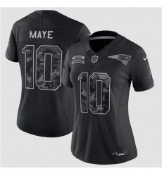 Women's New England Patriots #10 Drake Maye Black 2026 Salute to Service Limited Football Stitched Jersey(Run Small)