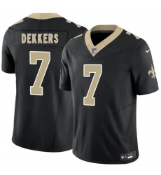 Men's New Orleans Saints #7 Hunter Dekkers Black 2026 F.U.S.E. Vapor Limited Football Stitched Jersey