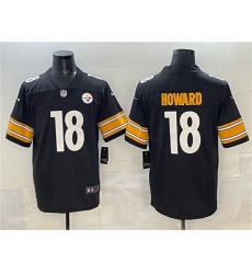 Men's Pittsburgh Steelers #18 Will Howard Black 2025 Vapor Limited Football Stitched Jersey