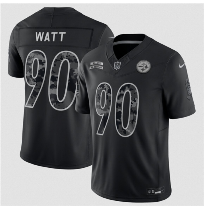 Men's Pittsburgh Steelers #90 T.J. Watt Black F.U.S.E. 2026 Salute to Service Limited Football Stitched Jersey