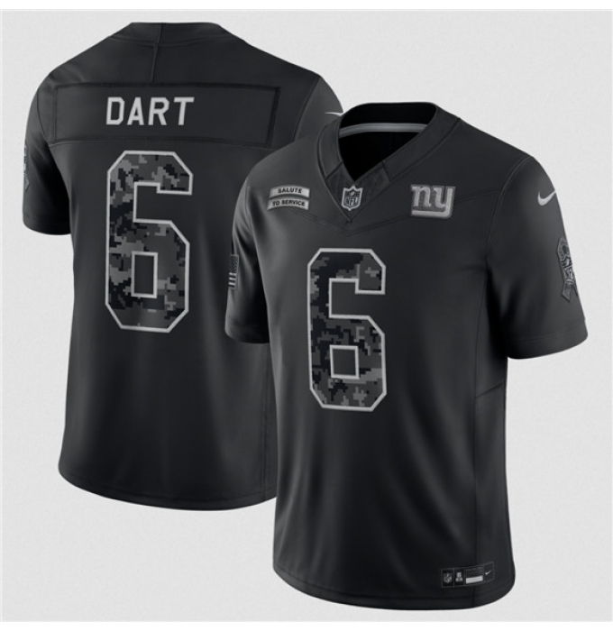 Men's New York Giants #6 Jaxson Dart Black F.U.S.E. 2026 Salute to Service Limited Football Stitched Jersey