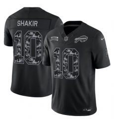 Men's Buffalo Bills #10 Khalil Shakir Black 2026 F.U.S.E. Salute to Service Limited Stitched Football Jersey