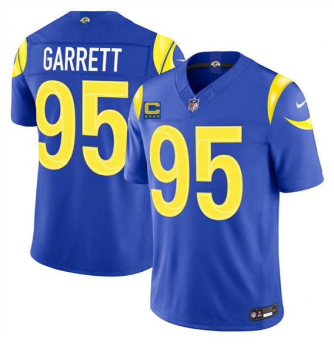 Men's Los Angeles Rams #95 Myles Garrett Royal 2026 F.U.S.E. 4-Star C Vapor Limited Football Stitched Jersey