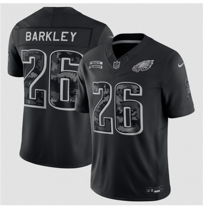 Men's Philadelphia Eagles #26 Saquon Barkley Black F.U.S.E. 2026 Salute to Service Limited Football Stitched Jersey
