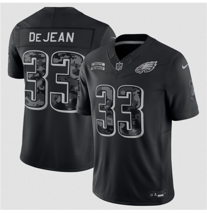 Men's Philadelphia Eagles #33 Cooper DeJean Black F.U.S.E. 2026 Salute to Service Limited Football Stitched Jersey