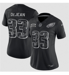 Women's Philadelphia Eagles #33 Cooper DeJean Black 2026 Salute to Service Limited Stitched Jersey(Run Small)