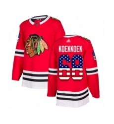 Men's Chicago Blackhawks #68 Slater Koekkoek Authentic White Away Hockey Jersey