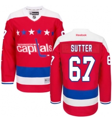Women's Reebok Washington Capitals #67 Riley Sutter Authentic Red Third NHL Jersey