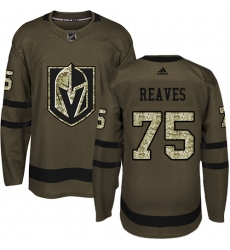 Men's Adidas Vegas Golden Knights #75 Ryan Reaves Authentic Green Salute to Service NHL Jersey