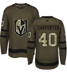 Youth Adidas Vegas Golden Knights #40 Ryan Carpenter Authentic Green Salute to Service NHL Jersey