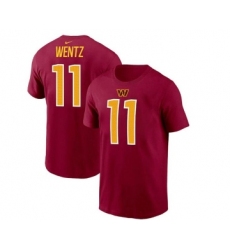 Men's Washington Commanders #11 Carson Wentz 2022 Red Name & Number T-Shirt