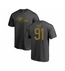 Football Baltimore Ravens #91 Shane Ray Ash One Color T-Shirt