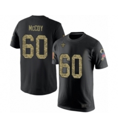Football New Orleans Saints #60 Erik McCoy Black Camo Salute to Service T-Shirt