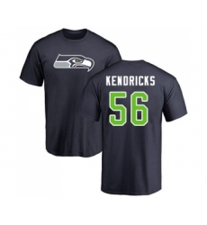 Football Seattle Seahawks #56 Mychal Kendricks Navy Blue Name & Number Logo T-Shirt