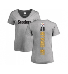 Football Women's Pittsburgh Steelers #88 Darrius Heyward-Bey Ash Backer V-Neck T-Shirt