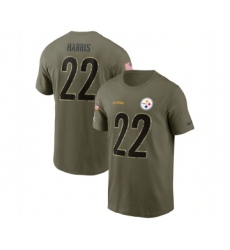 Men's Pittsburgh Steelers #22 Najee Harris 2022 Olive Salute to Service T-Shirt