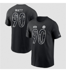 Men's Pittsburgh Steelers #90 T.J. Watt Black 2026 Salute to Service Name & Number T-Shirt