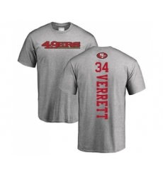 Football San Francisco 49ers #34 Jason Verrett Ash Backer T-Shirt