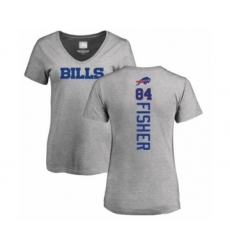 Football Women's Buffalo Bills #84 Jake Fisher Ash Backer V-Neck T-Shirt