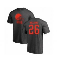Football Cleveland Browns #26 Greedy Williams Ash One Color T-Shirt