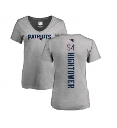 Football Women's New England Patriots #54 Dont'a Hightower Ash Backer V-Neck T-Shirt