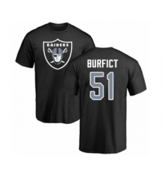 Football Oakland Raiders #51 Vontaze Burfict Black Name & Number Logo T-Shirt