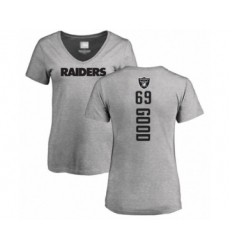 Football Women's Oakland Raiders #69 Denzelle Good Ash Backer T-Shirt