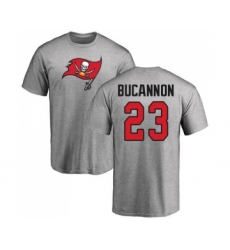 Football Tampa Bay Buccaneers #23 Deone Bucannon Ash Name & Number Logo T-Shirt