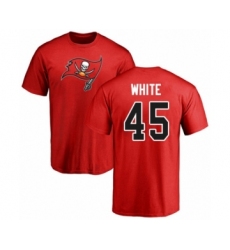Football Tampa Bay Buccaneers #45 Devin White Red Name & Number Logo T-Shirt