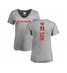 Football Women's Tampa Bay Buccaneers #93 Ndamukong Suh Ash Backer T-Shirt