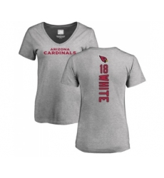 Football Women's Arizona Cardinals #18 Kevin White Ash Backer V-Neck T-Shirt