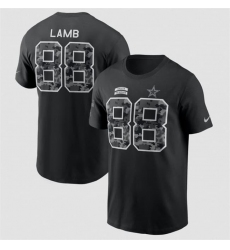 Men's Dallas Cowboys #88 CeeDee Lamb Black 2026 Salute to Service Name & Number T-Shirt