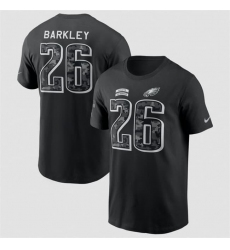 Men's Philadelphia Eagles #26 Saquon Barkley Black 2026 Salute to Service Name & Number T-Shirt