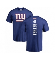 Football New York Giants #41 Antoine Bethea Royal Blue Backer T-Shirt