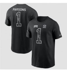 Men's Green Bay Packers #1 Micah Parsons Black 2026 Salute to Service Name & Number T-Shirt