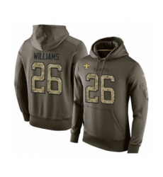 Football Men's New Orleans Saints #26 P.J. Williams Green Salute To Service Pullover Hoodie